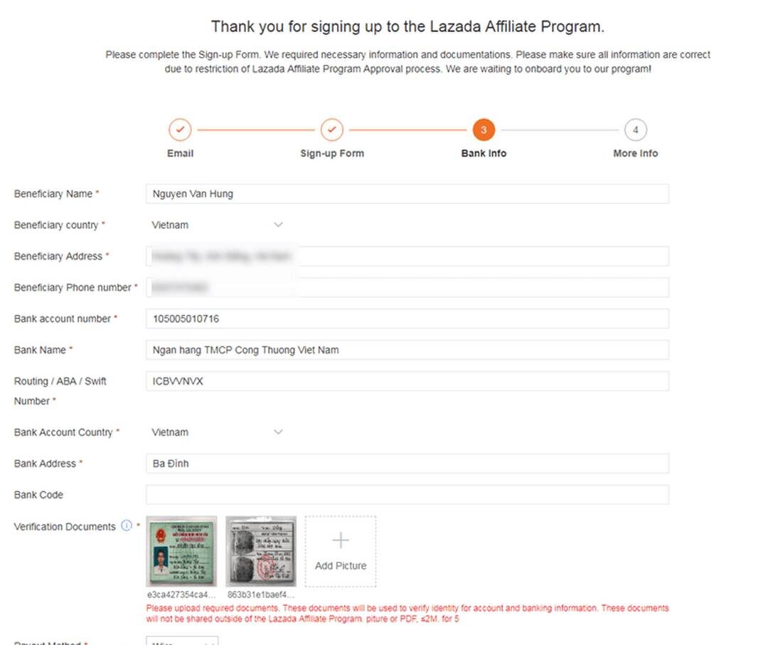 Cách kiếm tiền qua Lazada Affiliate: dăng ký tài khoản